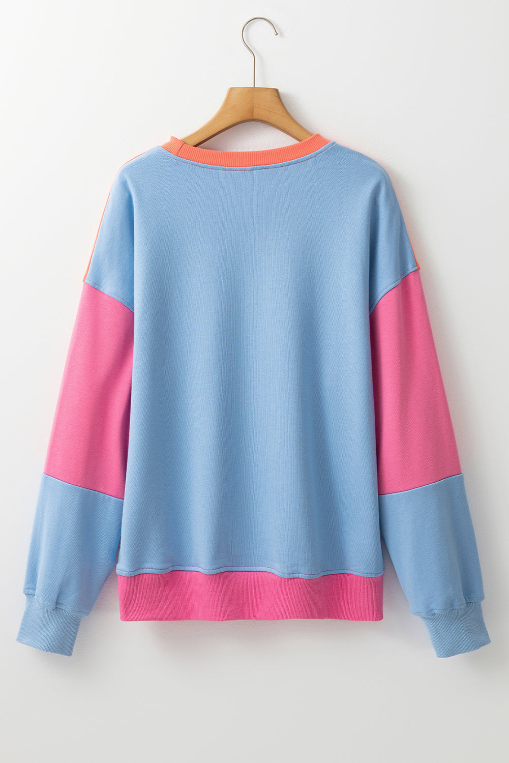 Meadow Mauve Colorblock Drop Shoulder Sweatshirt