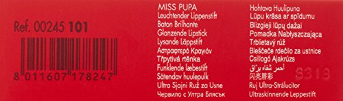 Pupa Milano Miss PUPA Lipstick - Creamy, Ultra Pigmented Color For Lips - Nourishing Formula - Crystal-Effect Lipstick - Ultimate Boost Of Volume And Hydration - No.505/Trues Scarlet - 0.071 Oz.