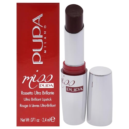 Pupa Milano Miss PUPA Lipstick - Creamy, Ultra Pigmented Color For Lips - Nourishing Formula - Crystal-Effect Lipstick - Ultimate Boost Of Volume And Hydration - No.505/Trues Scarlet - 0.071 Oz.