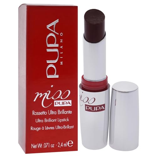 Pupa Milano Miss PUPA Lipstick - Creamy, Ultra Pigmented Color For Lips - Nourishing Formula - Crystal-Effect Lipstick - Ultimate Boost Of Volume And Hydration - No.505/Trues Scarlet - 0.071 Oz.