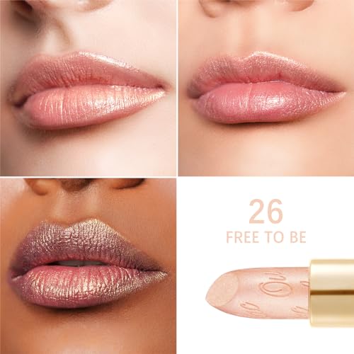 Oulac Sheer White Lipstick for Women, High Impact Lipcolor with Moisturizing Creamy Formula, Vegan Beauty Sheer Shimmer Lipstick, Crystal Veil(27)