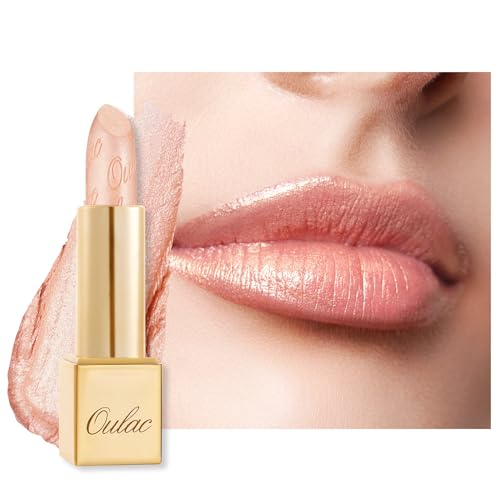 Oulac Sheer White Lipstick for Women, High Impact Lipcolor with Moisturizing Creamy Formula, Vegan Beauty Sheer Shimmer Lipstick, Crystal Veil(27)