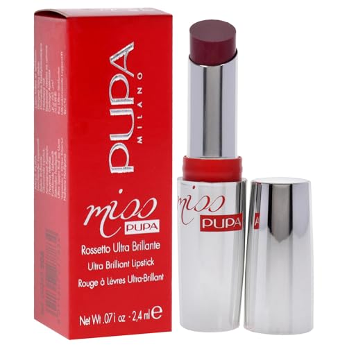 Pupa Milano Miss PUPA Lipstick - Creamy, Ultra Pigmented Color For Lips - Nourishing Formula - Crystal-Effect Lipstick - Ultimate Boost Of Volume And Hydration - No.505/Trues Scarlet - 0.071 Oz.