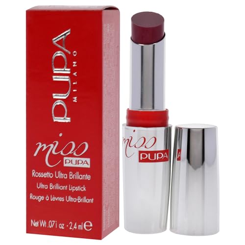 Pupa Milano Miss PUPA Lipstick - Creamy, Ultra Pigmented Color For Lips - Nourishing Formula - Crystal-Effect Lipstick - Ultimate Boost Of Volume And Hydration - No.505/Trues Scarlet - 0.071 Oz.