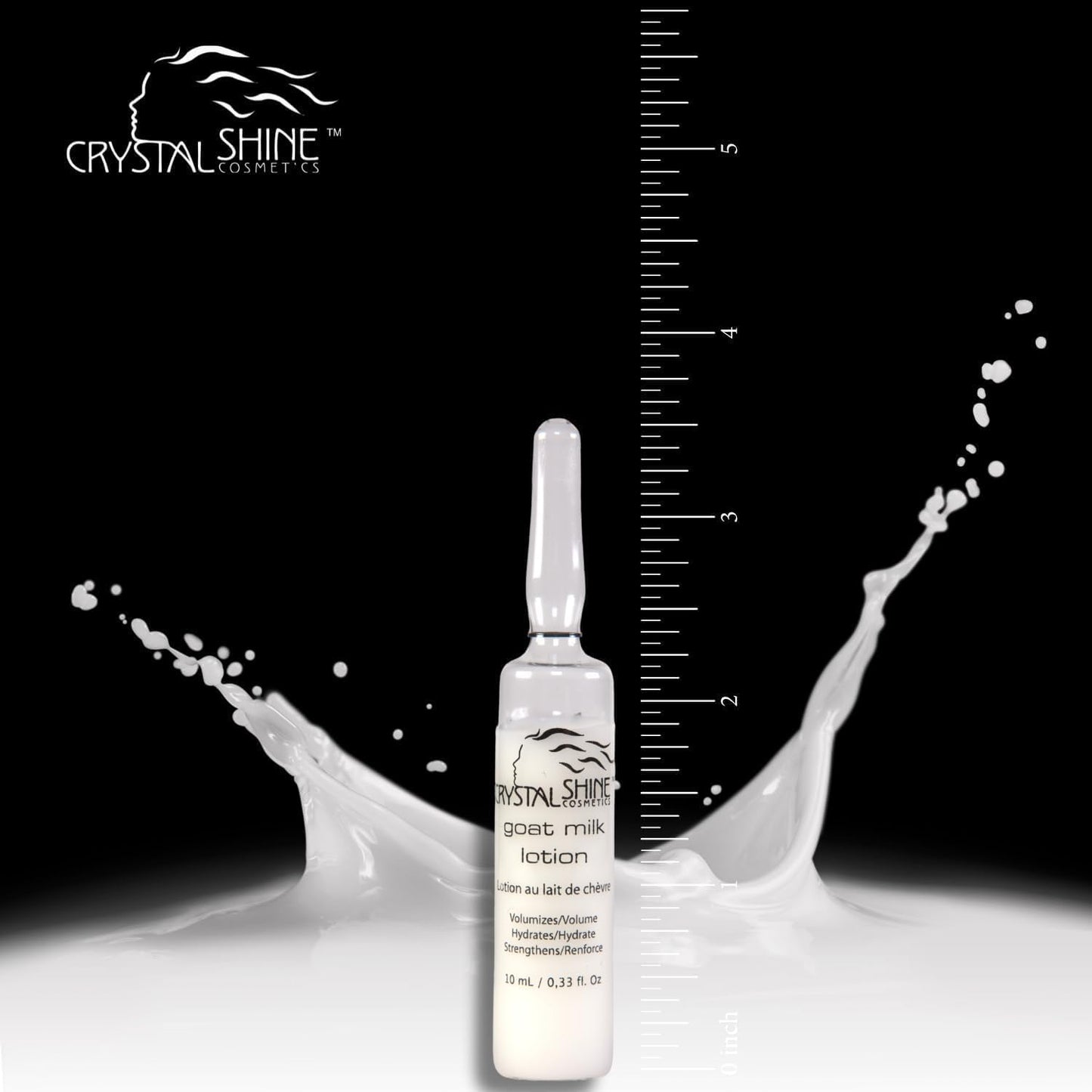 Crystal Shine - Ampoule with Goat's Milk for Hair Crystal Shine - Hair Gloss Oil Intensive Repair for Dry, Damaged and Frizzy Hair | Formula to Control Shine, Volume and Curl (10ml each, 12 Packs)