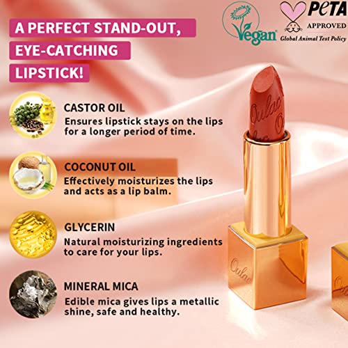 Oulac Sheer White Lipstick for Women, High Impact Lipcolor with Moisturizing Creamy Formula, Vegan Beauty Sheer Shimmer Lipstick, Crystal Veil(27)