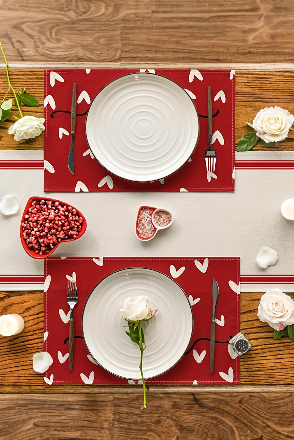 Racing Red Heart Pattern Placemat