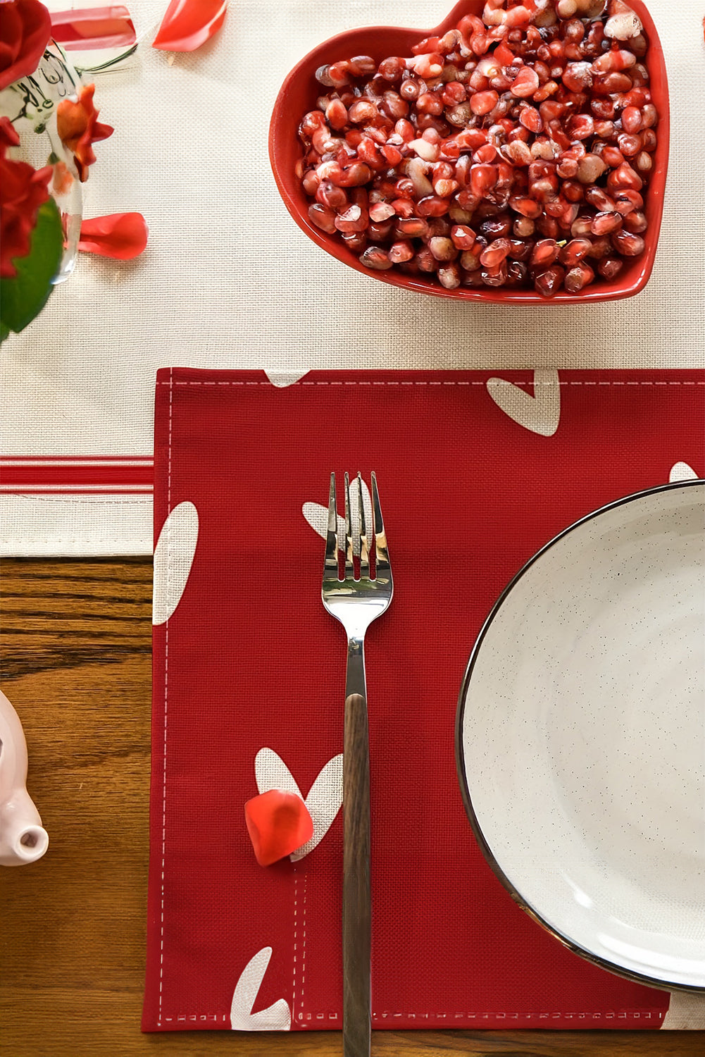 Racing Red Heart Pattern Placemat