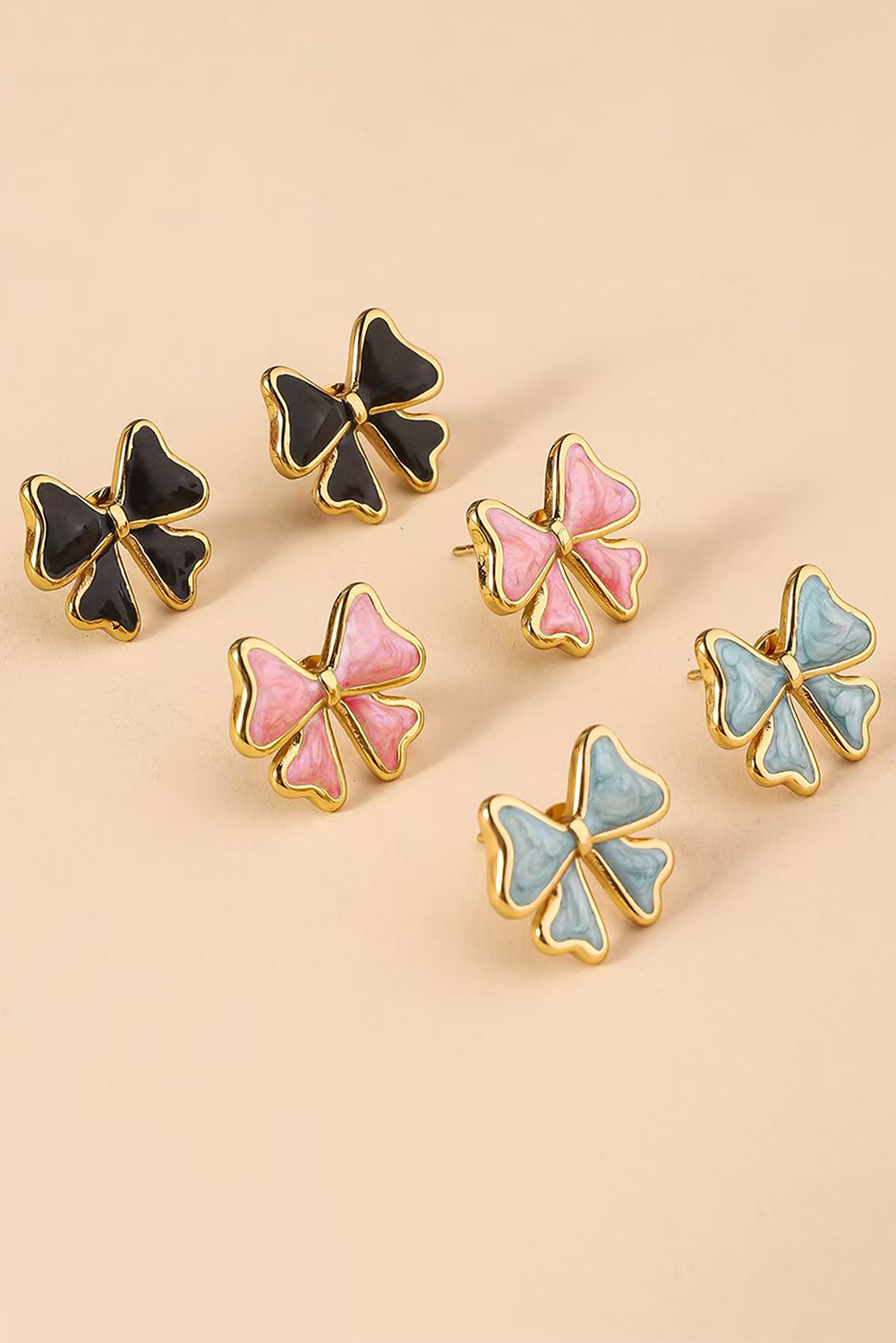 Light Pink Cute Bowknot Stud Earrings