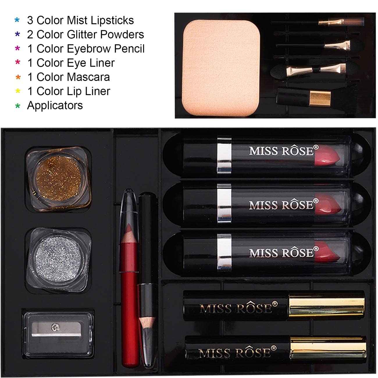 58 colors Professional Makeup Kit for Women Full Kit, All In One Makeup Set for Women Girls Beginner, Makeup Gift Set with Eye Shadow Blush, Lipstick, Compact Powder, Mascara, Eyeliner, Lip Liner, Eyebrow Pencil, Glitter Powder(331N)