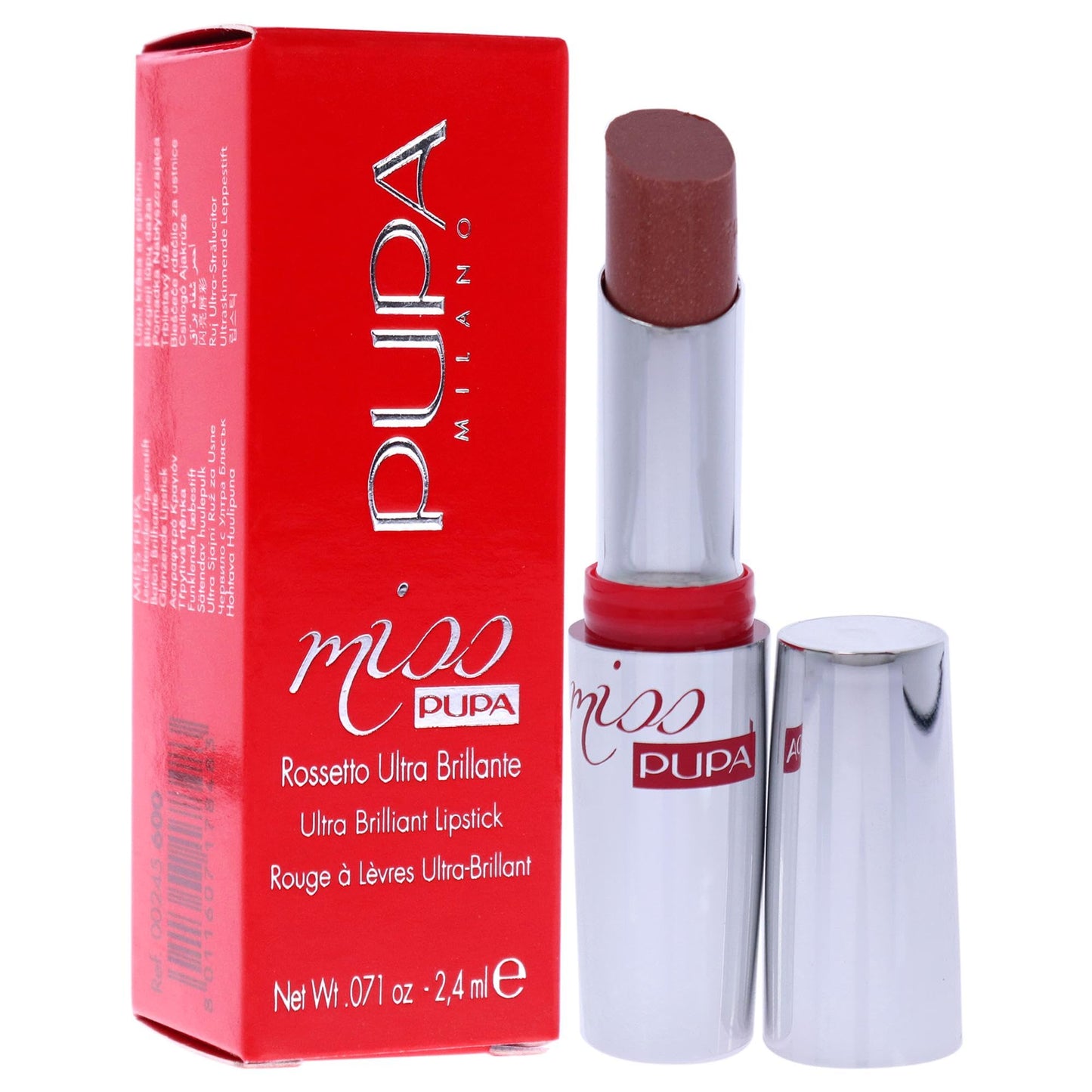 Pupa Milano Miss PUPA Lipstick - Creamy, Ultra Pigmented Color For Lips - Nourishing Formula - Crystal-Effect Lipstick - Ultimate Boost Of Volume And Hydration - No.505/Trues Scarlet - 0.071 Oz.