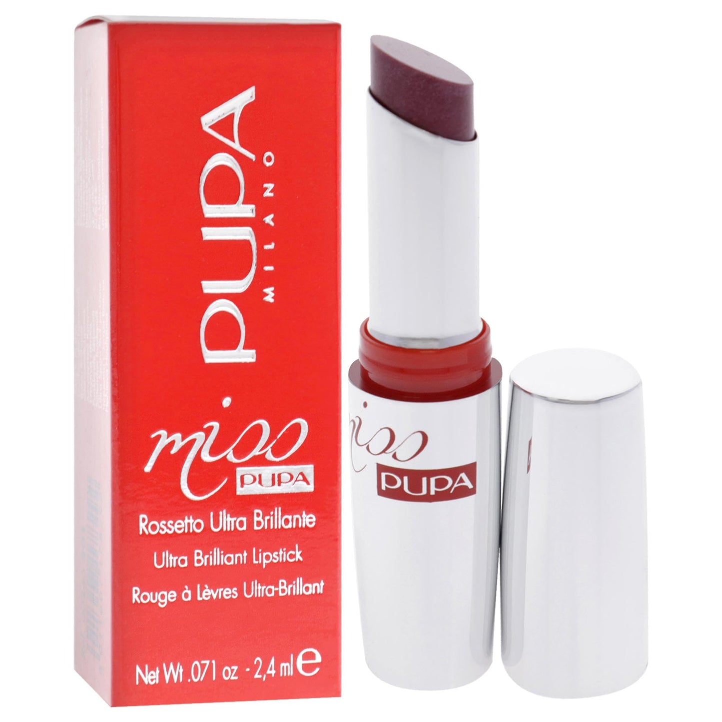 Pupa Milano Miss PUPA Lipstick - Creamy, Ultra Pigmented Color For Lips - Nourishing Formula - Crystal-Effect Lipstick - Ultimate Boost Of Volume And Hydration - No.505/Trues Scarlet - 0.071 Oz.