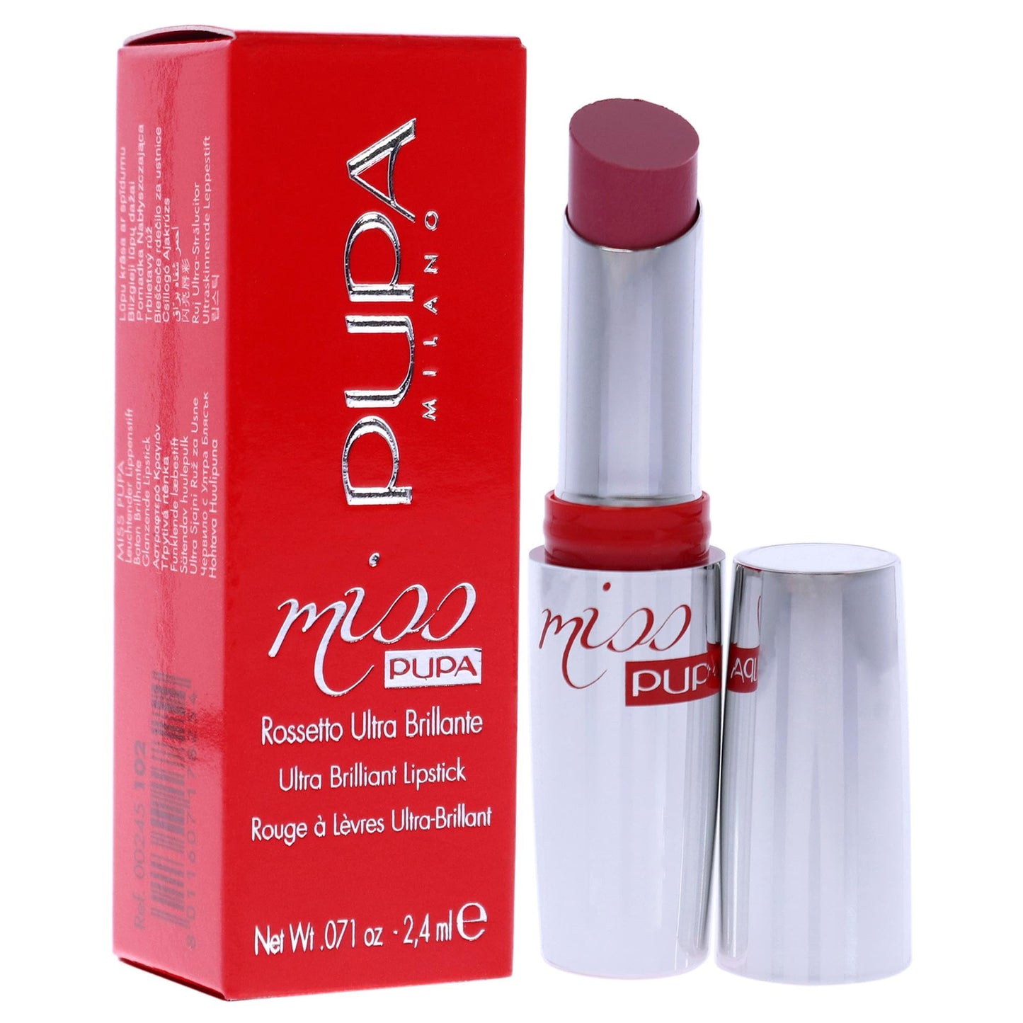 Pupa Milano Miss PUPA Lipstick - Creamy, Ultra Pigmented Color For Lips - Nourishing Formula - Crystal-Effect Lipstick - Ultimate Boost Of Volume And Hydration - No.505/Trues Scarlet - 0.071 Oz.