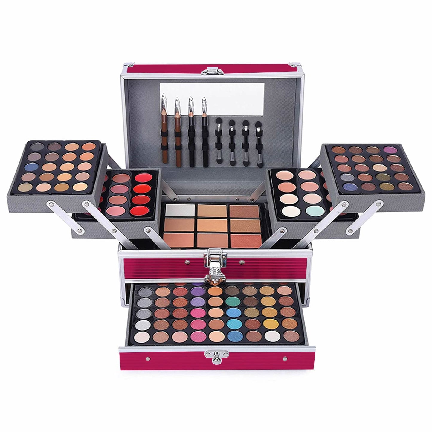 MISS ROSE M 148 Colors Makeup Pallet,Professional Makeup Kit for Women Full Kit,All in One Makeup Sets for Women&Beginner,include Eyeshadow,Lipstick,Eyeliner,Concealer,makeup brush(045 Set-Black)