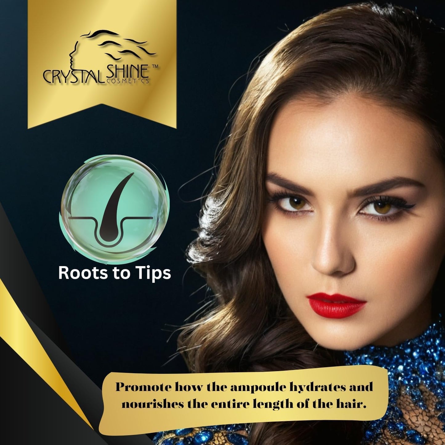 Crystal Shine Cosmetics - Hydro Fusion Hair Oil Treatment Ampules IUltra Hydration & Quick Dry Formula Heat-Activated for Soft, Silky, and Shiny Hair Powered by "Natural Mineral Complex" for Deep Moisture Strengthens with Protein-Infused Formula Easy Appl