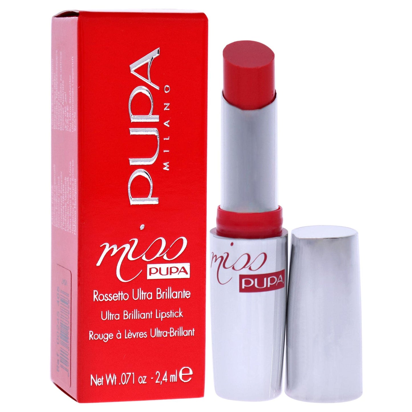 Pupa Milano Miss PUPA Lipstick - Creamy, Ultra Pigmented Color For Lips - Nourishing Formula - Crystal-Effect Lipstick - Ultimate Boost Of Volume And Hydration - No.505/Trues Scarlet - 0.071 Oz.