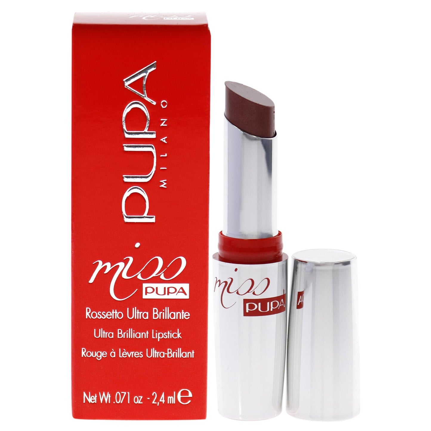 Pupa Milano Miss PUPA Lipstick - Creamy, Ultra Pigmented Color For Lips - Nourishing Formula - Crystal-Effect Lipstick - Ultimate Boost Of Volume And Hydration - No.505/Trues Scarlet - 0.071 Oz.