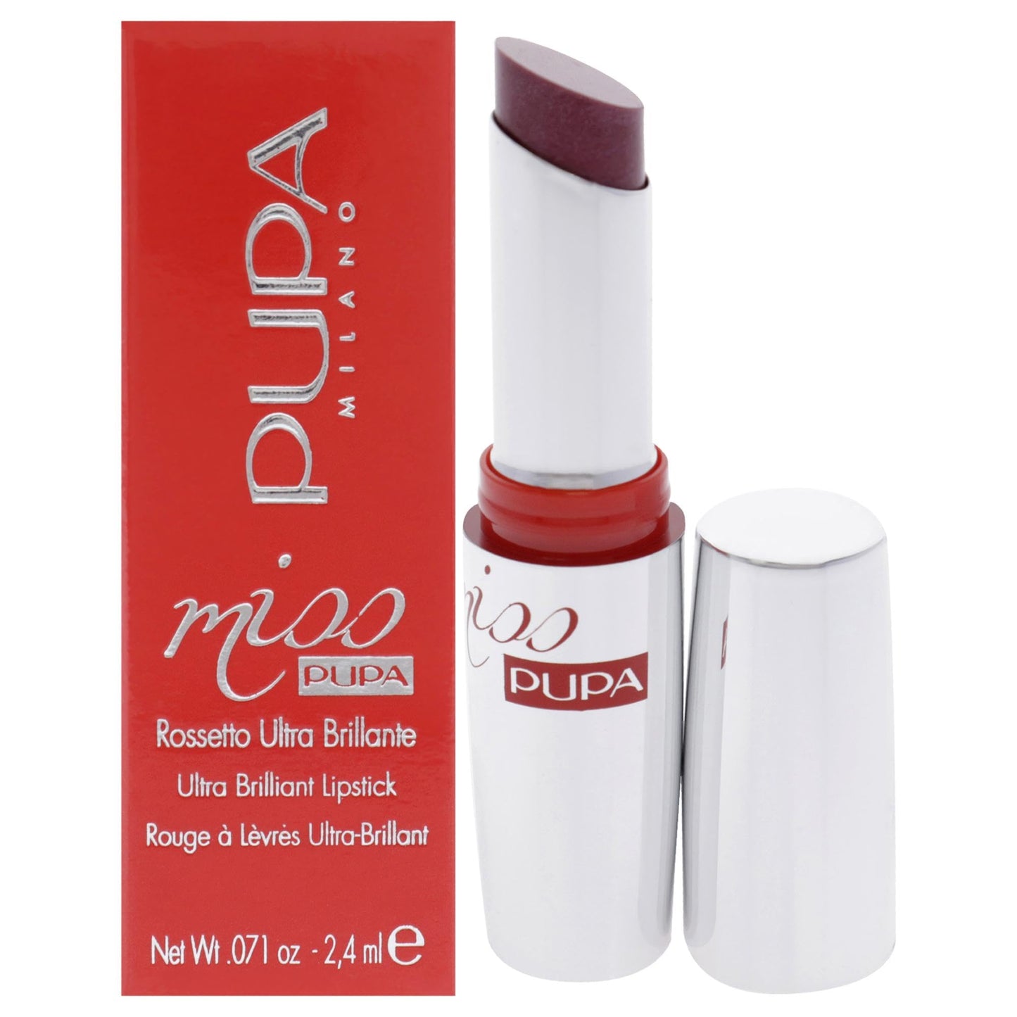 Pupa Milano Miss PUPA Lipstick - Creamy, Ultra Pigmented Color For Lips - Nourishing Formula - Crystal-Effect Lipstick - Ultimate Boost Of Volume And Hydration - No.505/Trues Scarlet - 0.071 Oz.