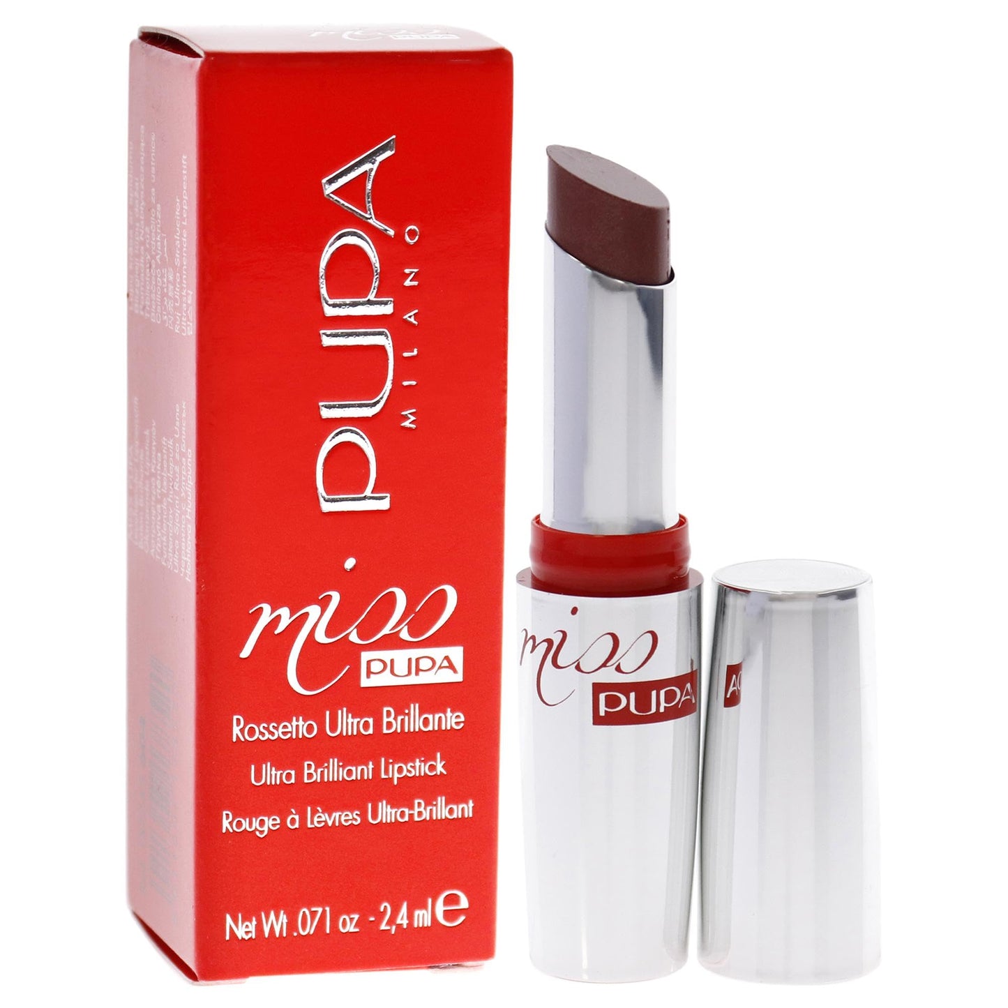 Pupa Milano Miss PUPA Lipstick - Creamy, Ultra Pigmented Color For Lips - Nourishing Formula - Crystal-Effect Lipstick - Ultimate Boost Of Volume And Hydration - No.505/Trues Scarlet - 0.071 Oz.