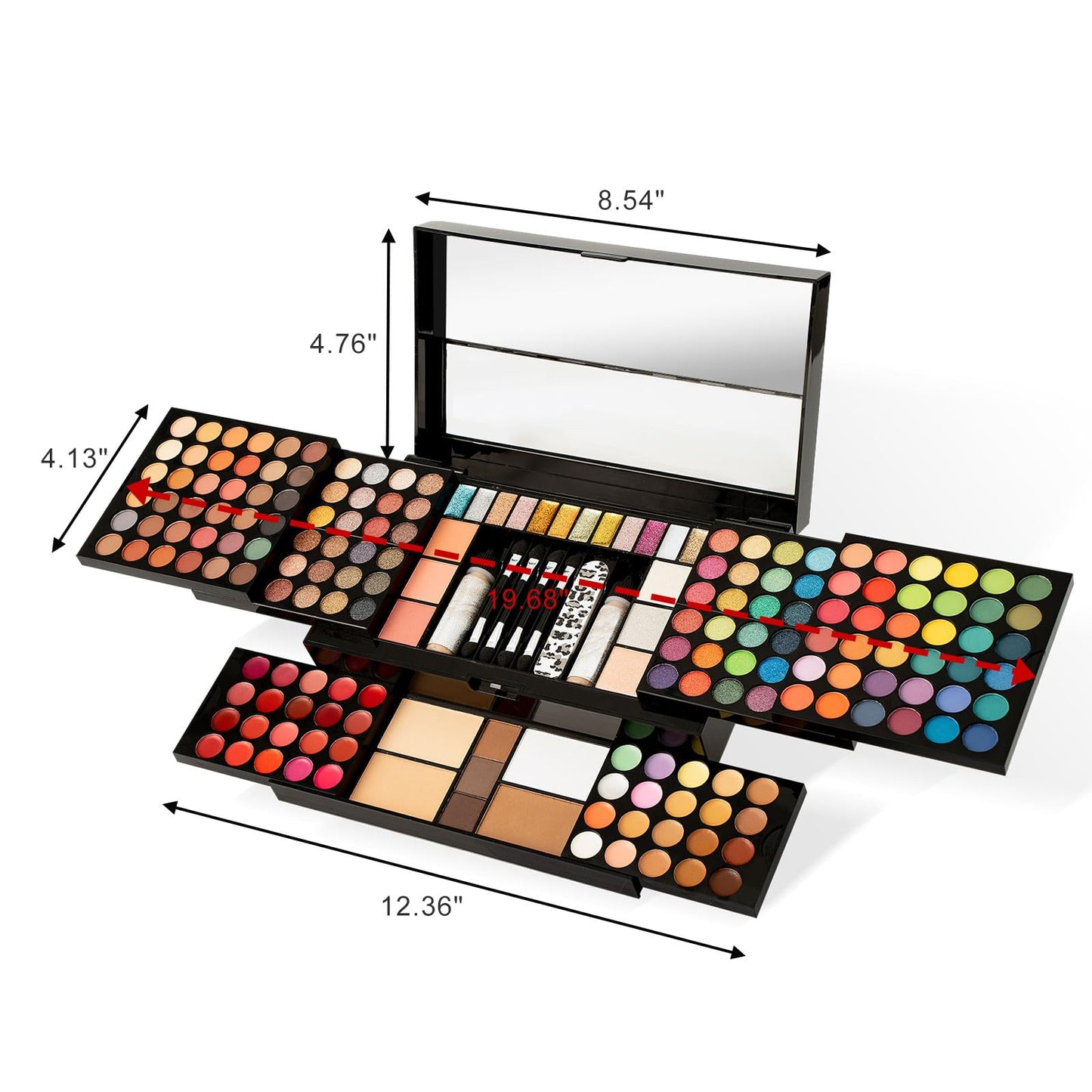 MISS ROSE M 148 Colors Makeup Pallet,Professional Makeup Kit for Women Full Kit,All in One Makeup Sets for Women&Beginner,include Eyeshadow,Lipstick,Eyeliner,Concealer,makeup brush(045 Set-Black)