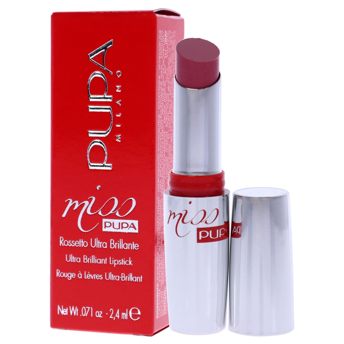 Pupa Milano Miss PUPA Lipstick - Creamy, Ultra Pigmented Color For Lips - Nourishing Formula - Crystal-Effect Lipstick - Ultimate Boost Of Volume And Hydration - No.505/Trues Scarlet - 0.071 Oz.