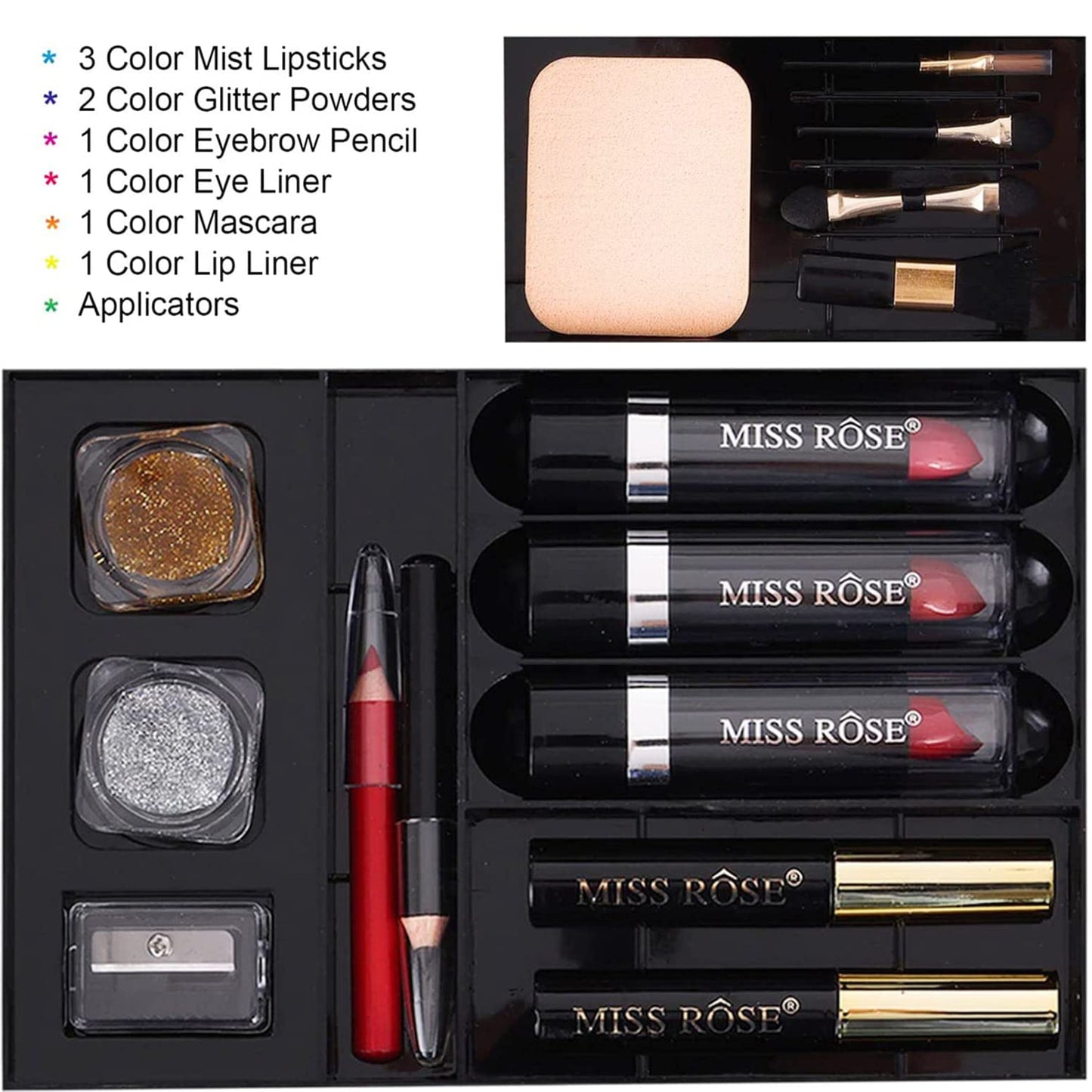 58 colors Professional Makeup Kit for Women Full Kit, All In One Makeup Set for Women Girls Beginner, Makeup Gift Set with Eye Shadow Blush, Lipstick, Compact Powder, Mascara, Eyeliner, Lip Liner, Eyebrow Pencil, Glitter Powder(331N)