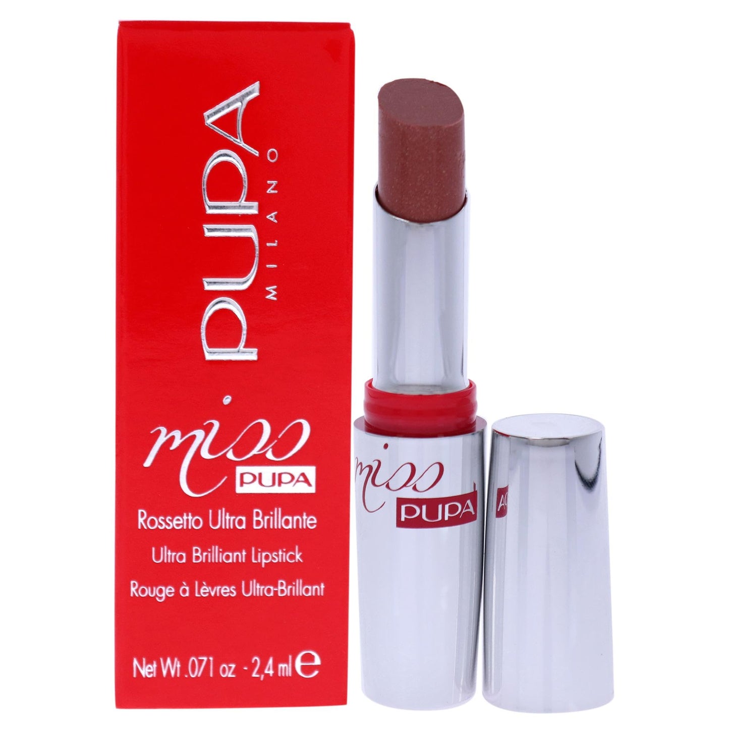 Pupa Milano Miss PUPA Lipstick - Creamy, Ultra Pigmented Color For Lips - Nourishing Formula - Crystal-Effect Lipstick - Ultimate Boost Of Volume And Hydration - No.505/Trues Scarlet - 0.071 Oz.