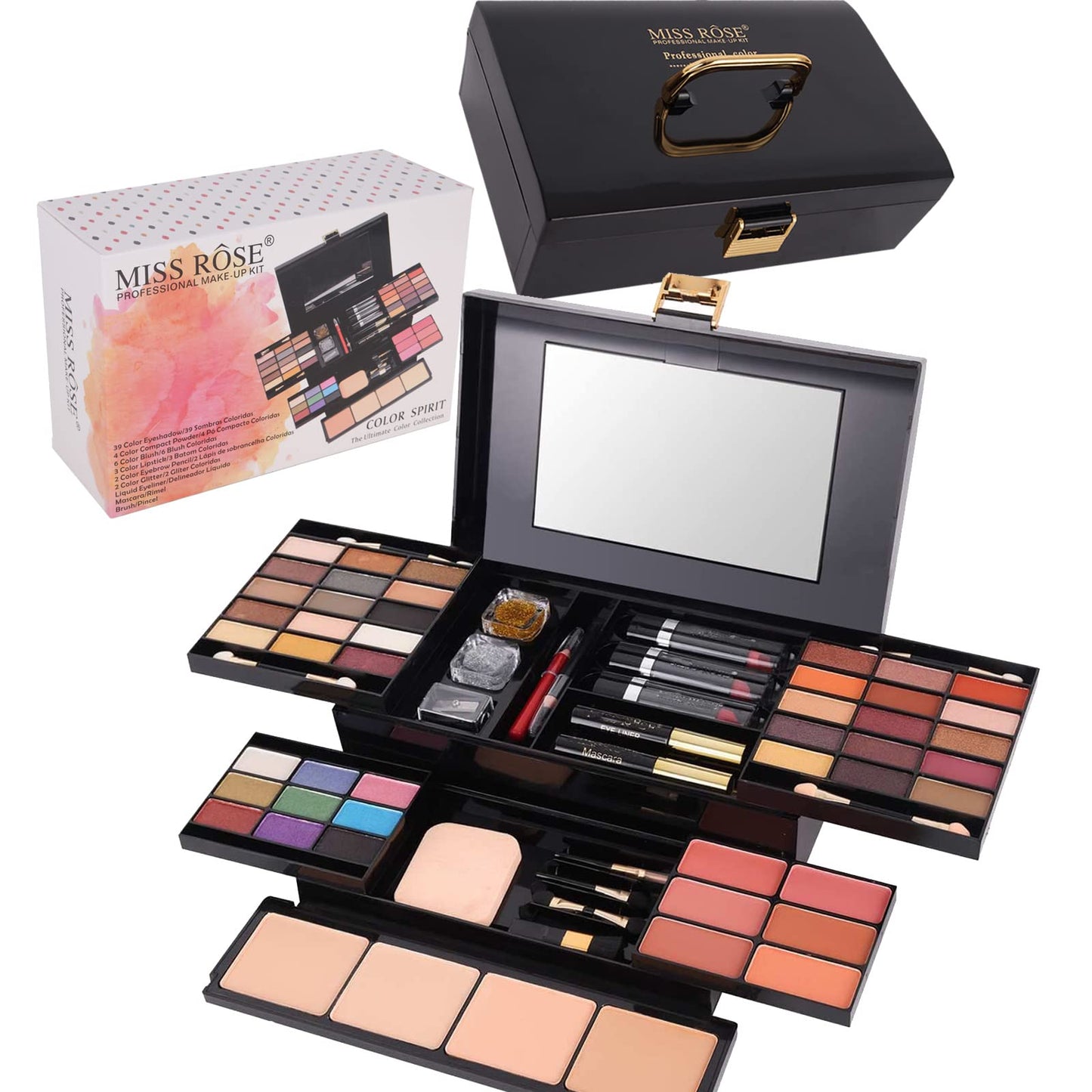 58 colors Professional Makeup Kit for Women Full Kit, All In One Makeup Set for Women Girls Beginner, Makeup Gift Set with Eye Shadow Blush, Lipstick, Compact Powder, Mascara, Eyeliner, Lip Liner, Eyebrow Pencil, Glitter Powder(331N)