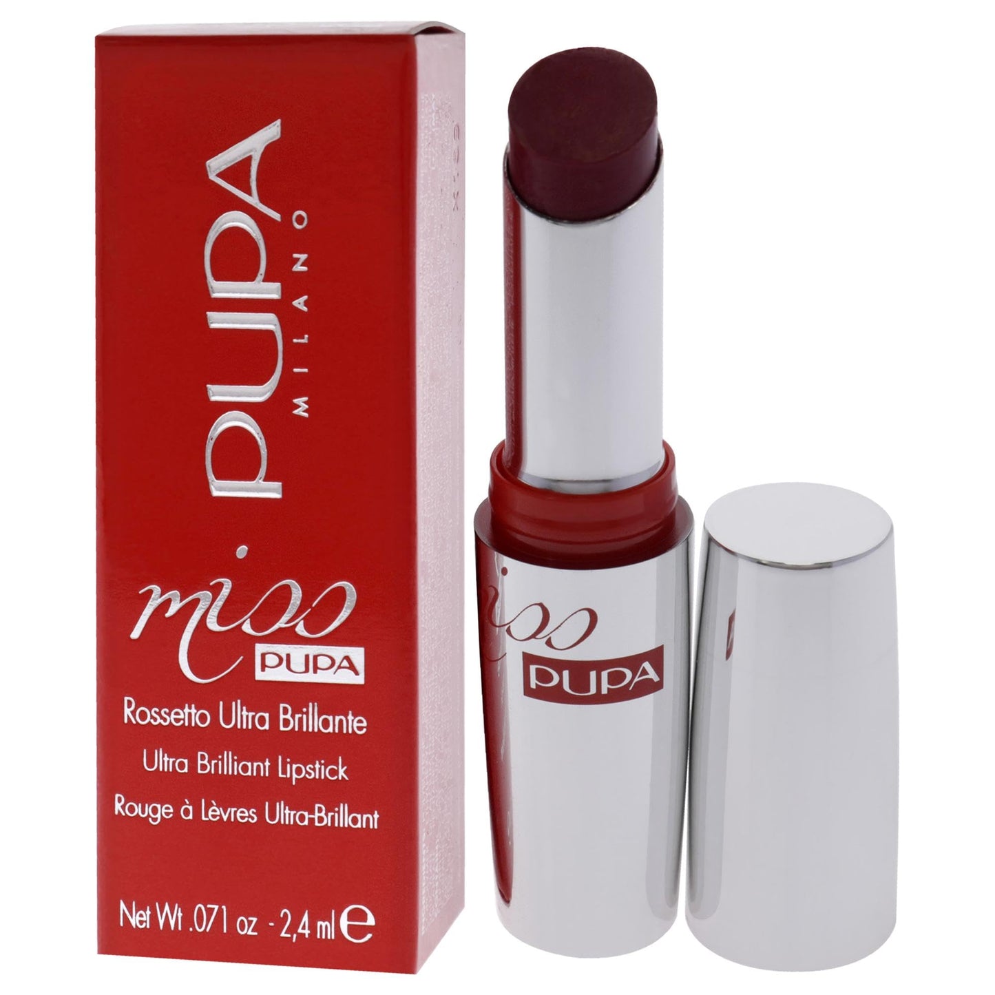 Pupa Milano Miss PUPA Lipstick - Creamy, Ultra Pigmented Color For Lips - Nourishing Formula - Crystal-Effect Lipstick - Ultimate Boost Of Volume And Hydration - No.505/Trues Scarlet - 0.071 Oz.