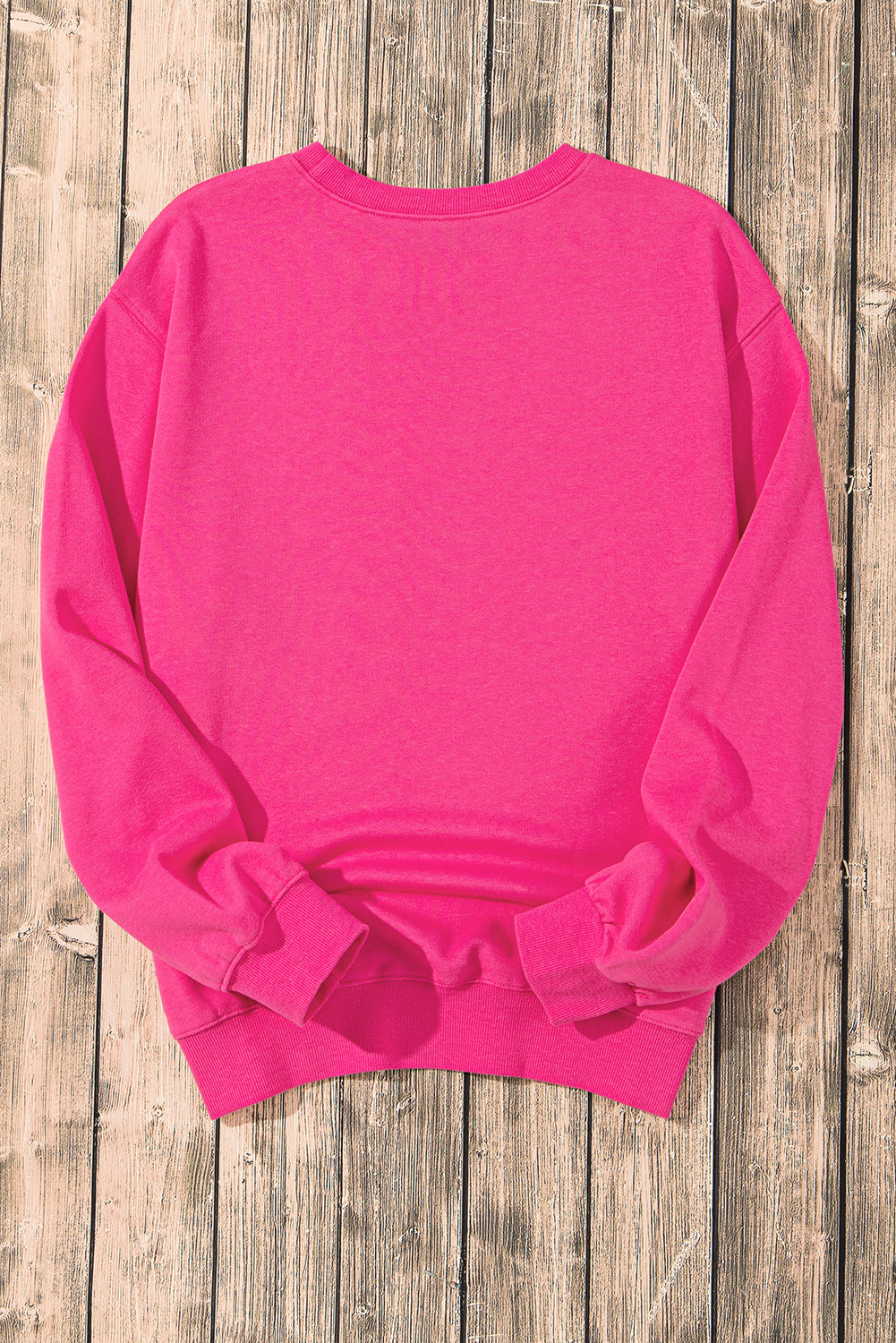 Strawberry Pink Sequins Heart Patch Graphic Sweatshirt