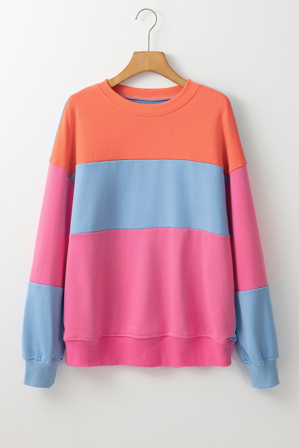 Meadow Mauve Colorblock Drop Shoulder Sweatshirt