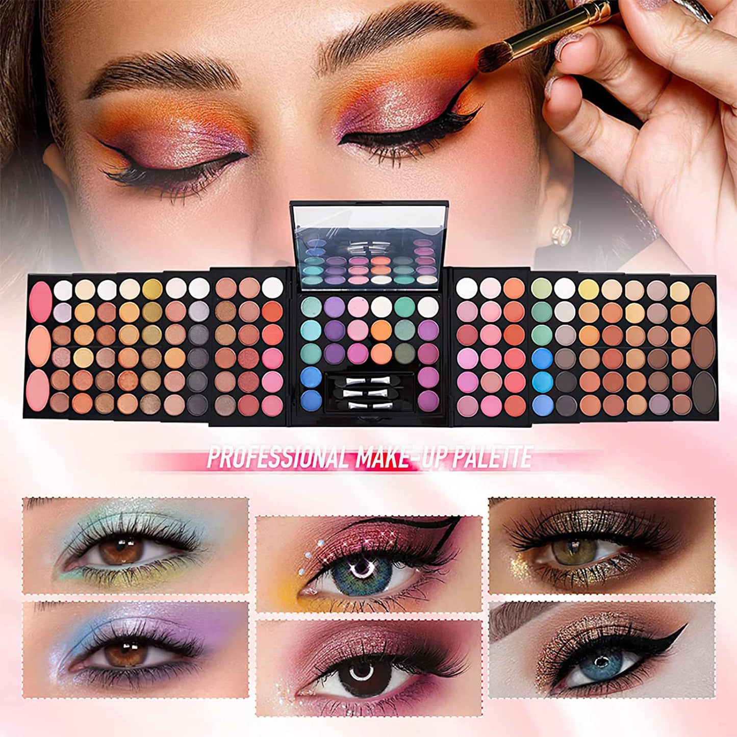 MISS ROSE M 148 Colors Makeup Pallet,Professional Makeup Kit for Women Full Kit,All in One Makeup Sets for Women&Beginner,include Eyeshadow,Lipstick,Eyeliner,Concealer,makeup brush(045 Set-Black)