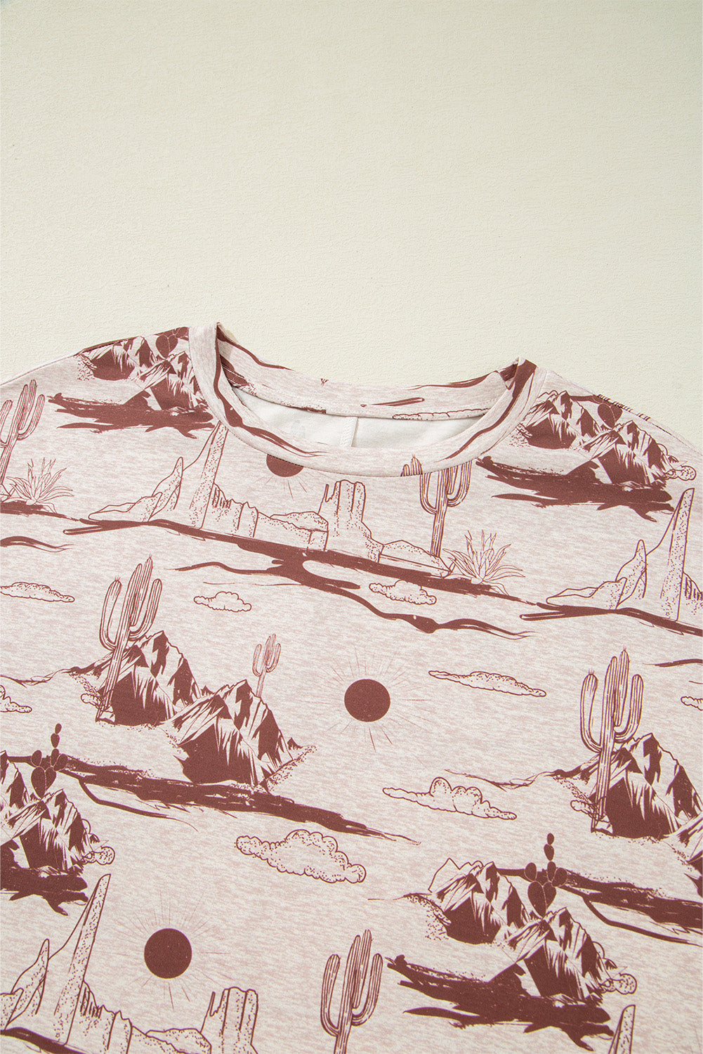 Brown Summer Desert Sand Print Short Sleeve Tee