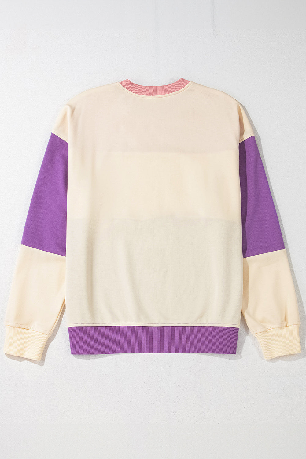 Meadow Mauve Colorblock Drop Shoulder Sweatshirt