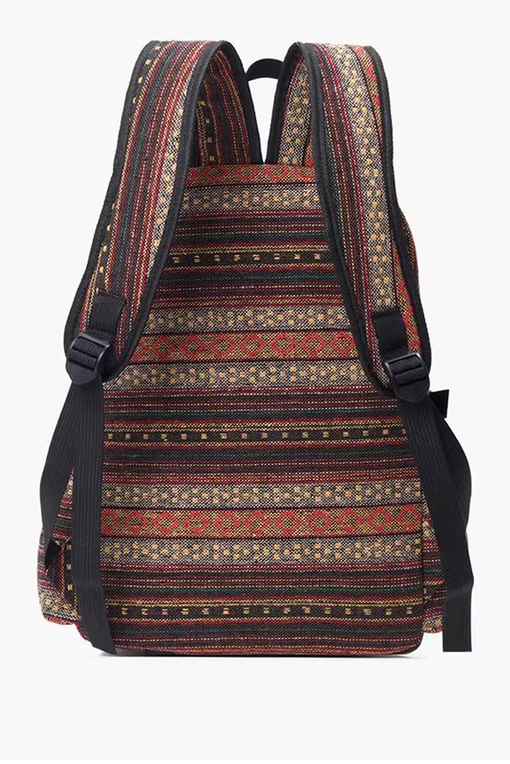 Coffee Boho Geometric Print Backpack Bag