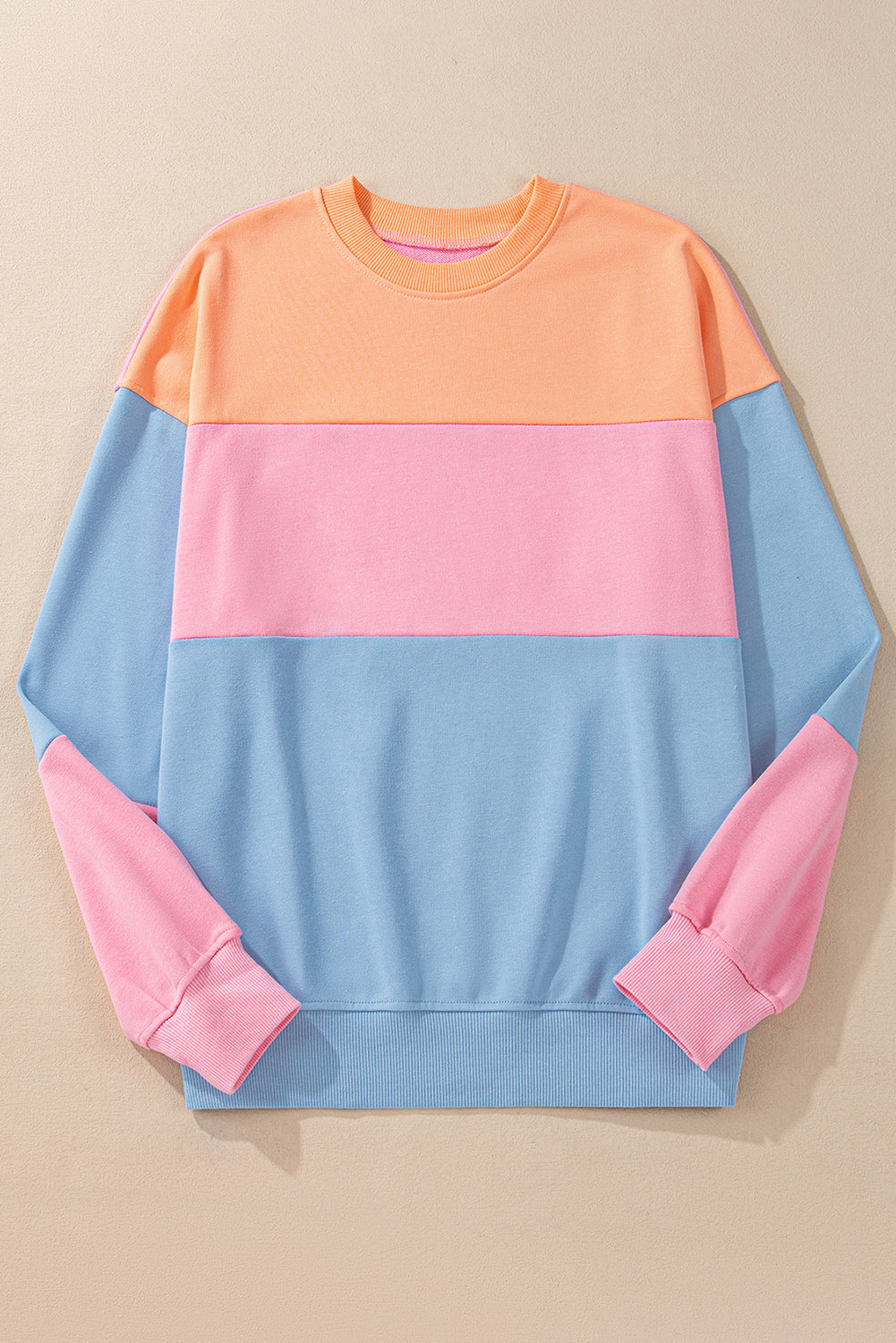 Meadow Mauve Colorblock Drop Shoulder Sweatshirt