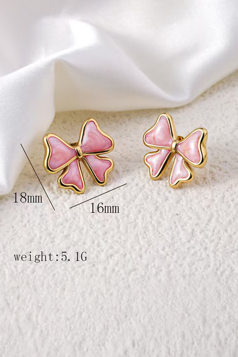 Light Pink Cute Bowknot Stud Earrings