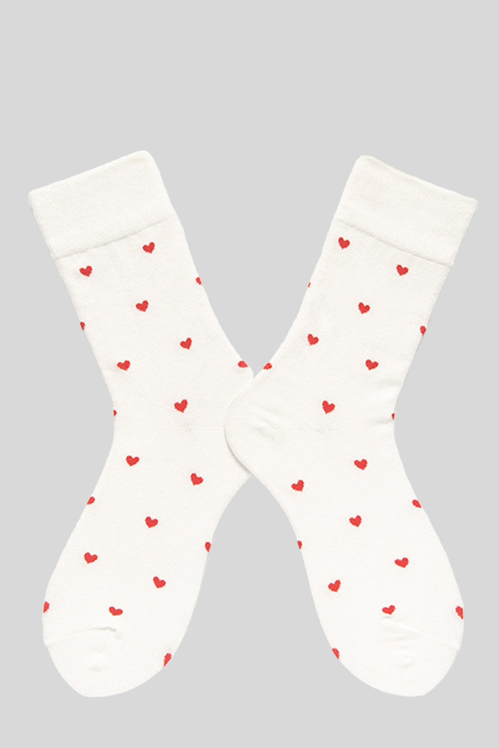 White Heart Pattern Casual Cotton Socks