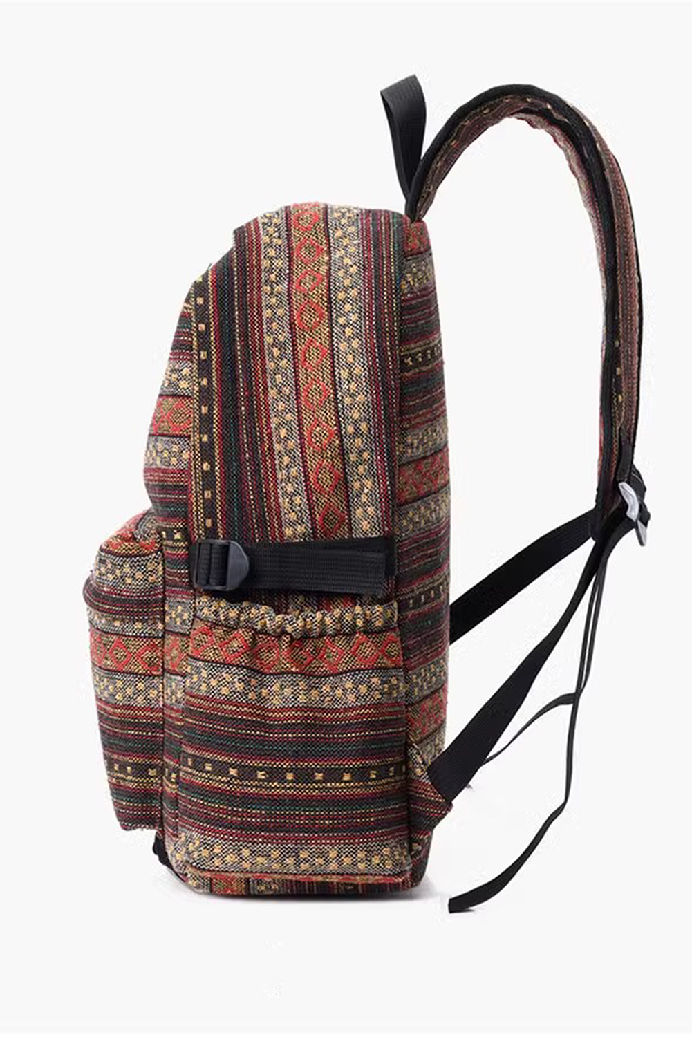 Coffee Boho Geometric Print Backpack Bag