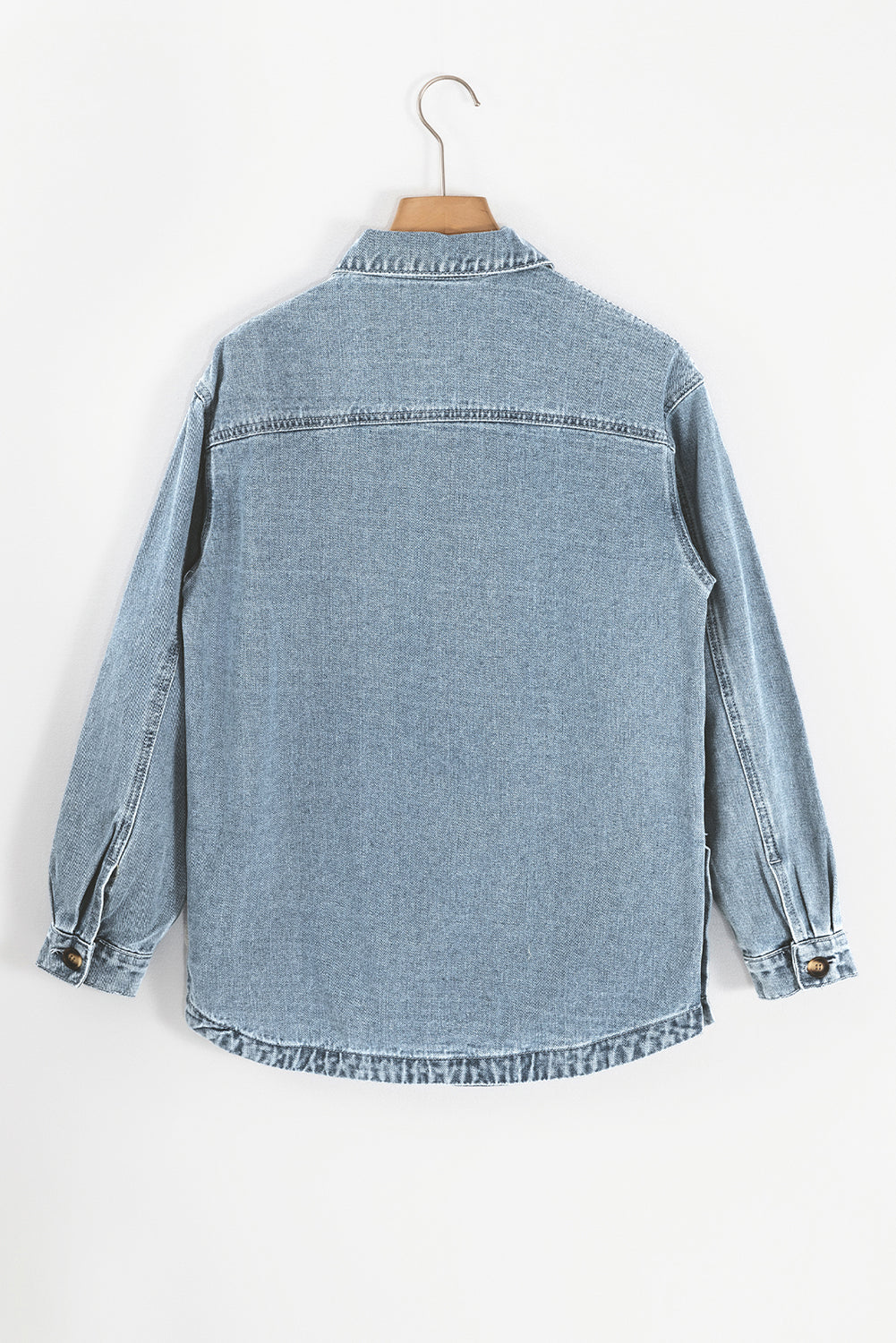 Dusk Blue Side Pocket Buttons Denim Jacket